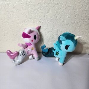 Lot Of 2 Tokidoki Mermicorno Plush Stuffed Animal Mermaid Unicorn